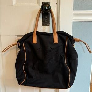 TORY BURCH - Black & Tan Work Shoulder Bag
